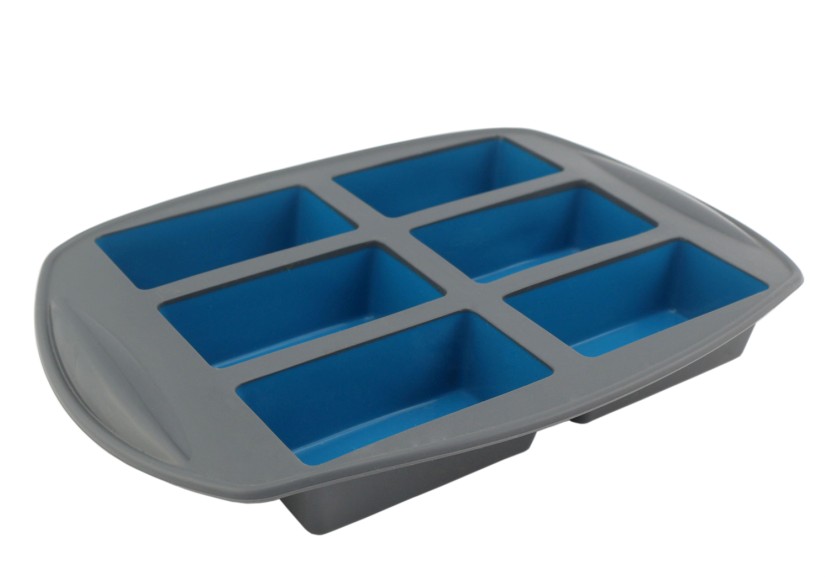 Silicone 6 Cavity Loaf Pan Duotone(HS-1110)