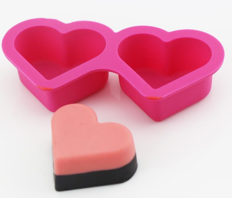 Two Cavity Heart Shaped Candy Chocolate Mold(HS-1142)